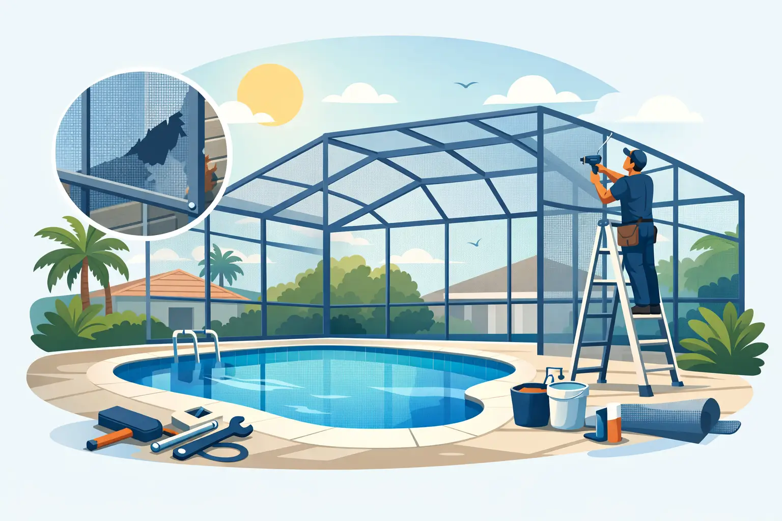 Pool Cage Restoration Cost in Florida