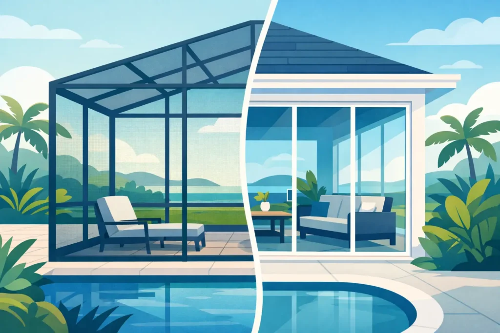 Lanai Screen or Glass Enclosure for Florida Homes