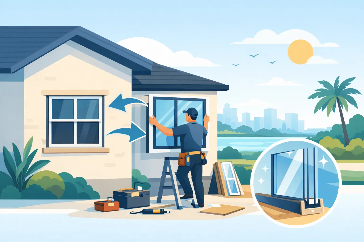 Window Retrofit Project Example in Florida