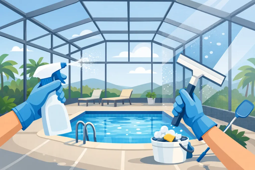 How to Keep a Clean Pool Screen Enclosure